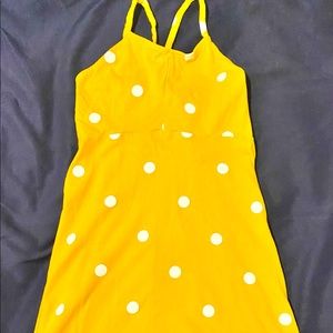 Yellow Sundress with White Polka dots
